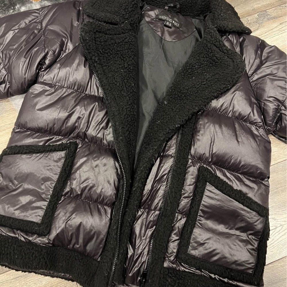 Sherpa Black Puffer Jacket